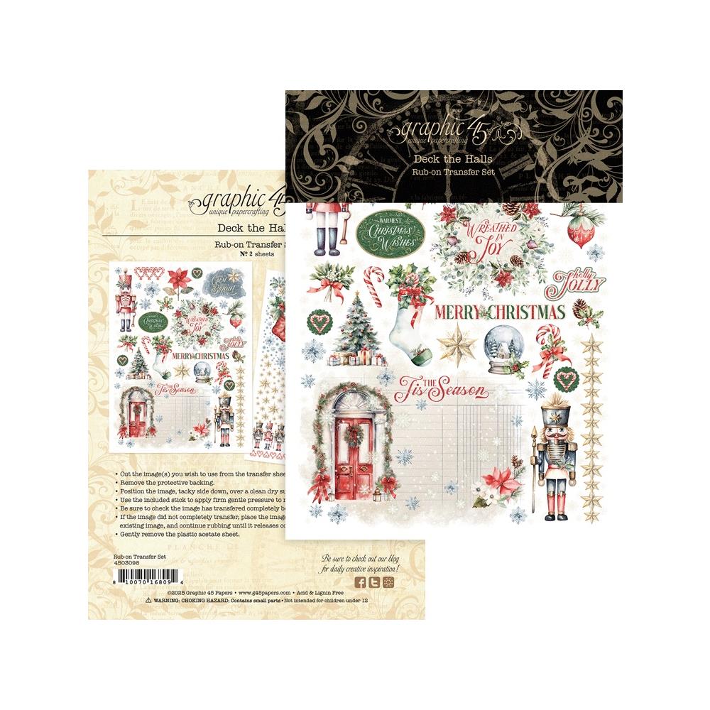 Graphic 45 Deck The Halls Rub-On Transfers 4503098