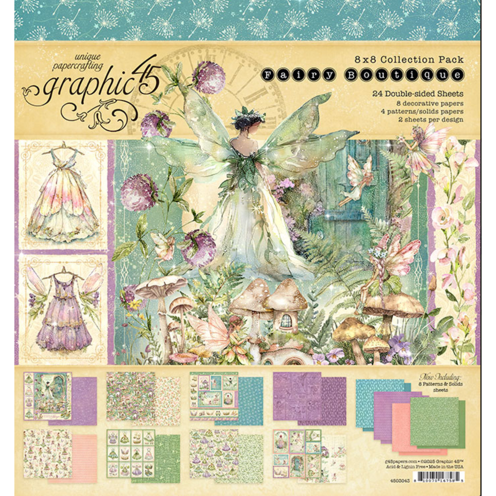 Graphic 45 Fairy Boutique 8 x 8 Paper Pad 4503043