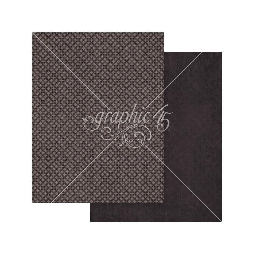 Graphic 45 Ghostly Greetings 8.5 x 11 Patterns and Solids Collection Pack 4503075 black