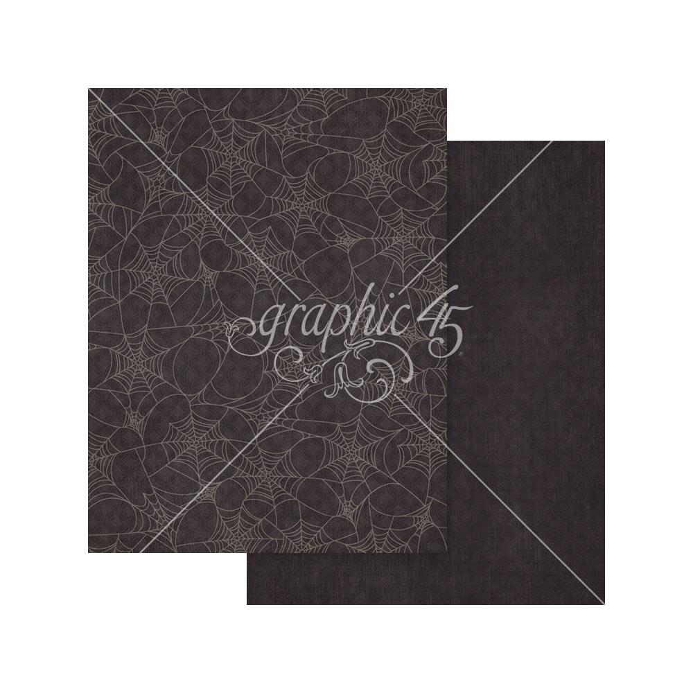 Graphic 45 Ghostly Greetings 8.5 x 11 Patterns and Solids Collection Pack 4503075 black 2
