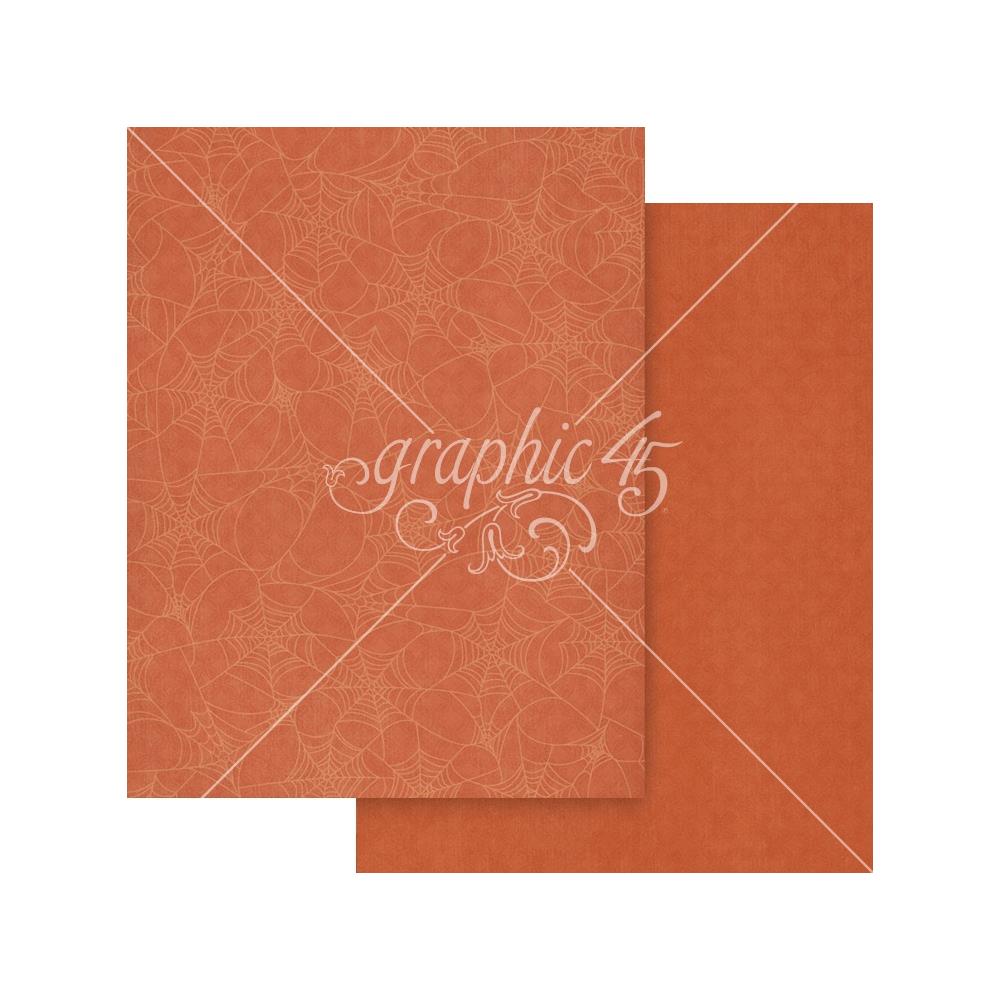 Graphic 45 Ghostly Greetings 8.5 x 11 Patterns and Solids Collection Pack 4503075 orange