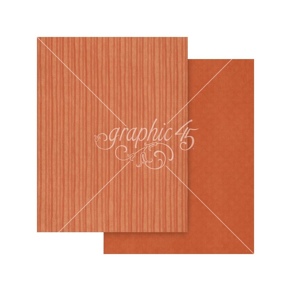 Graphic 45 Ghostly Greetings 8.5 x 11 Patterns and Solids Collection Pack 4503075 orange 2