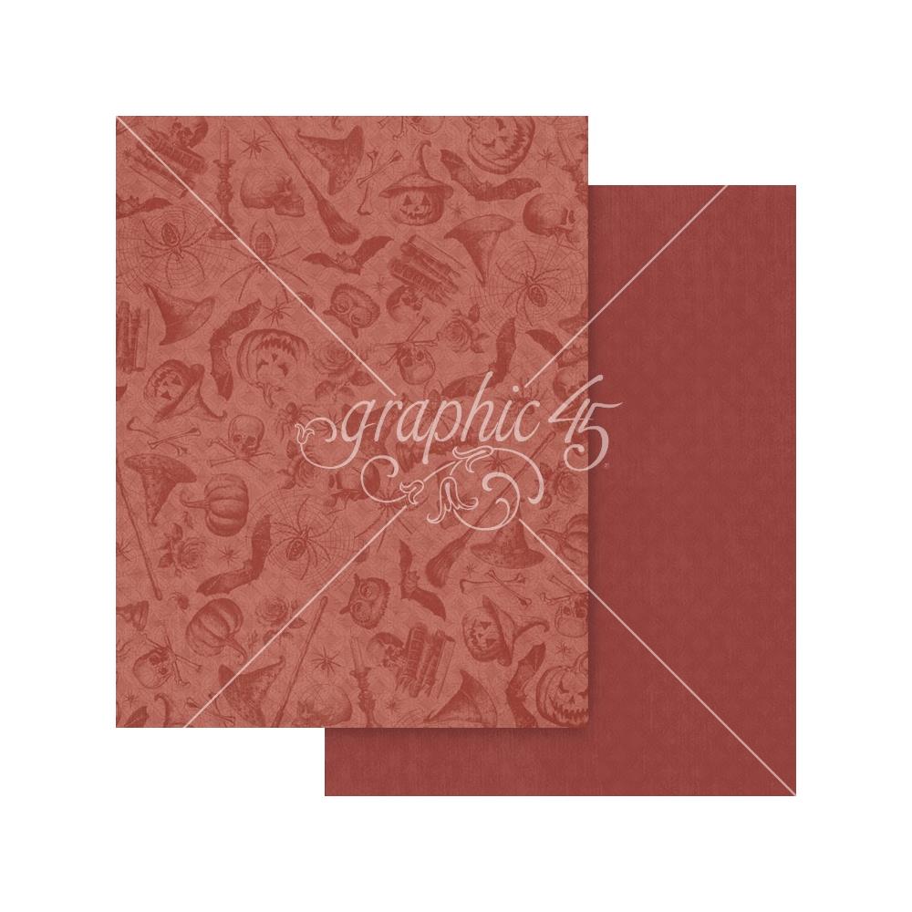 Graphic 45 Ghostly Greetings 8.5 x 11 Patterns and Solids Collection Pack 4503075 red
