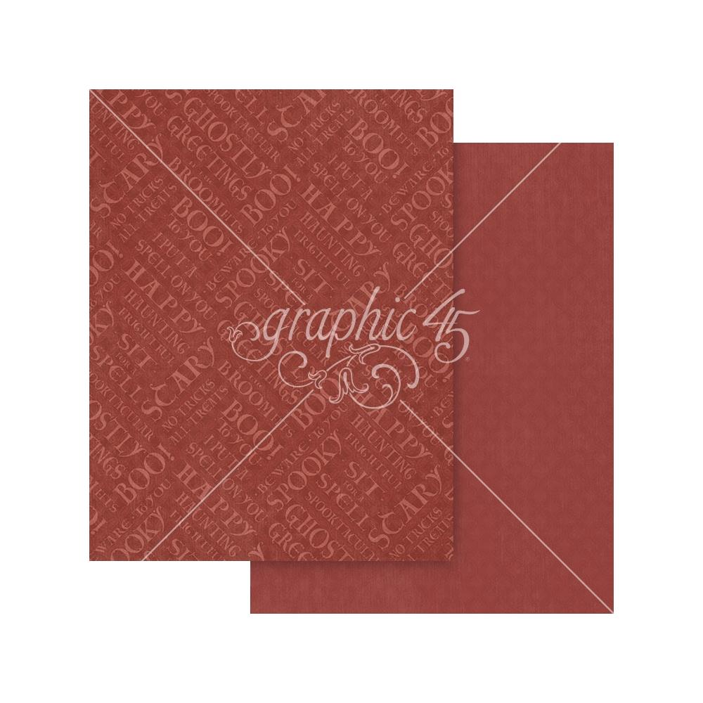 Graphic 45 Ghostly Greetings 8.5 x 11 Patterns and Solids Collection Pack 4503075 red 2