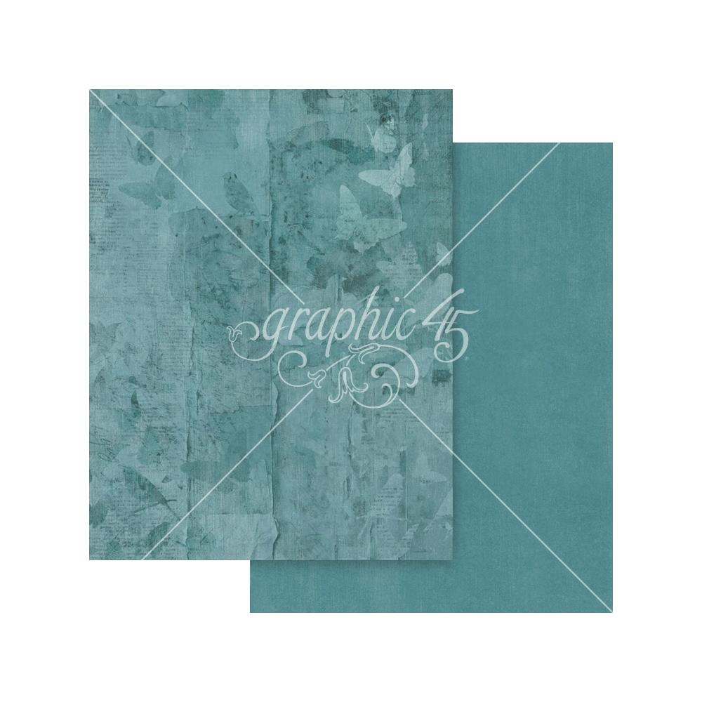 Graphic 45 Journaling Through Time 8.5 x 11 Patterns and Solids Collection Pack 4503142 blue