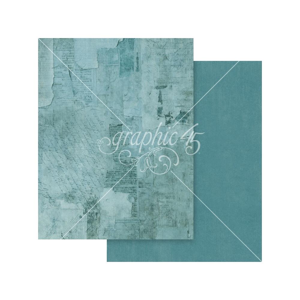 Graphic 45 Journaling Through Time 8.5 x 11 Patterns and Solids Collection Pack 4503142 blue paper