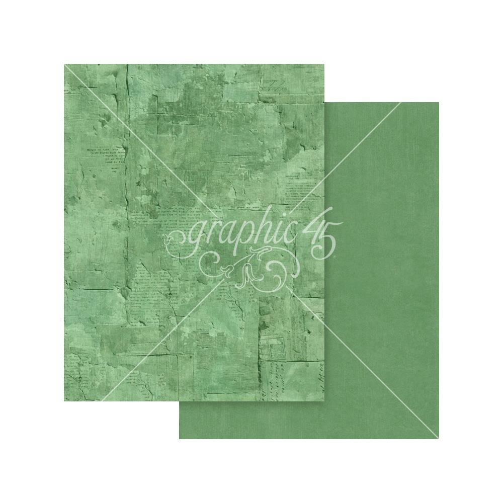 Graphic 45 Journaling Through Time 8.5 x 11 Patterns and Solids Collection Pack 4503142 green