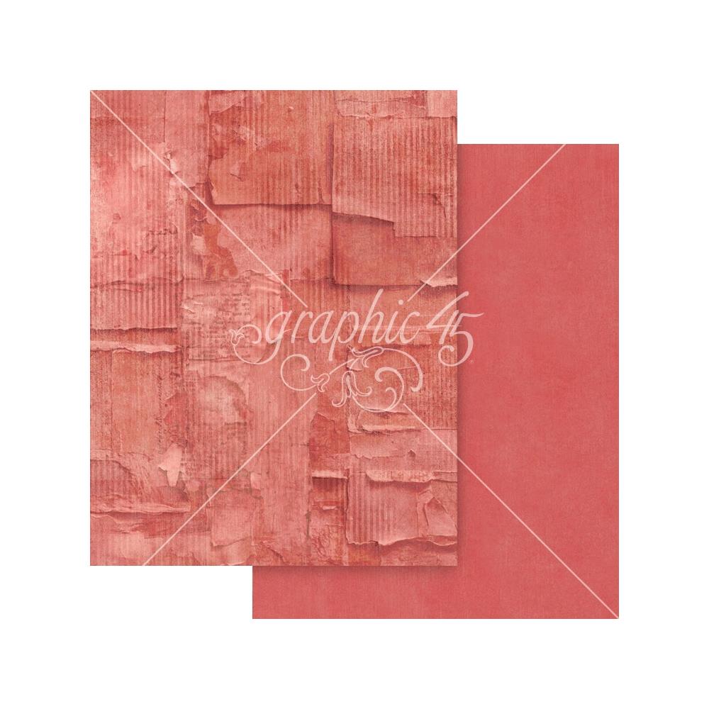 Graphic 45 Journaling Through Time 8.5 x 11 Patterns and Solids Collection Pack 4503142 red