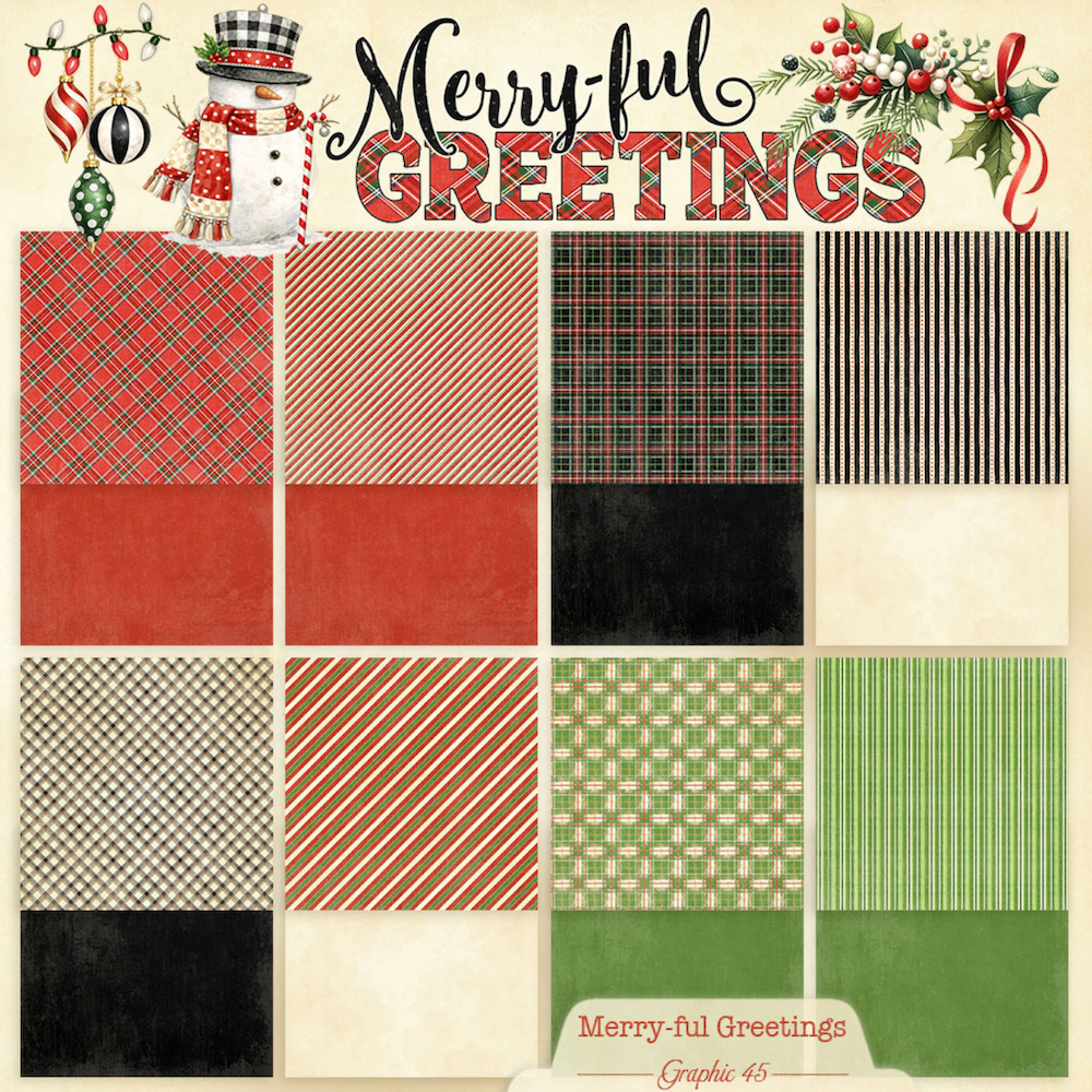 Graphic 45 Merry-ful Greetings 12 x 12 Patterns and Solids Paper Pad 4503283 product