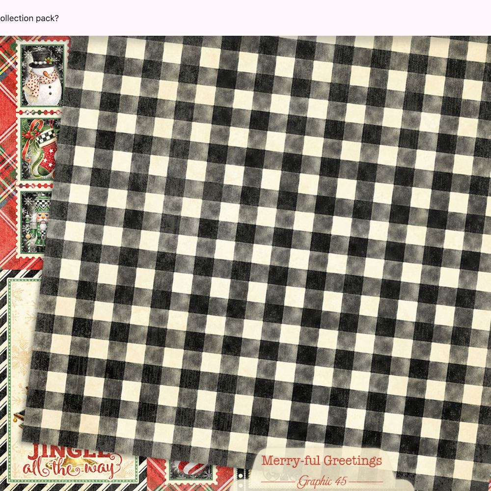 Graphic 45 Merry-ful Greetings 8 x 8 Paper Pad 4503284 plaid