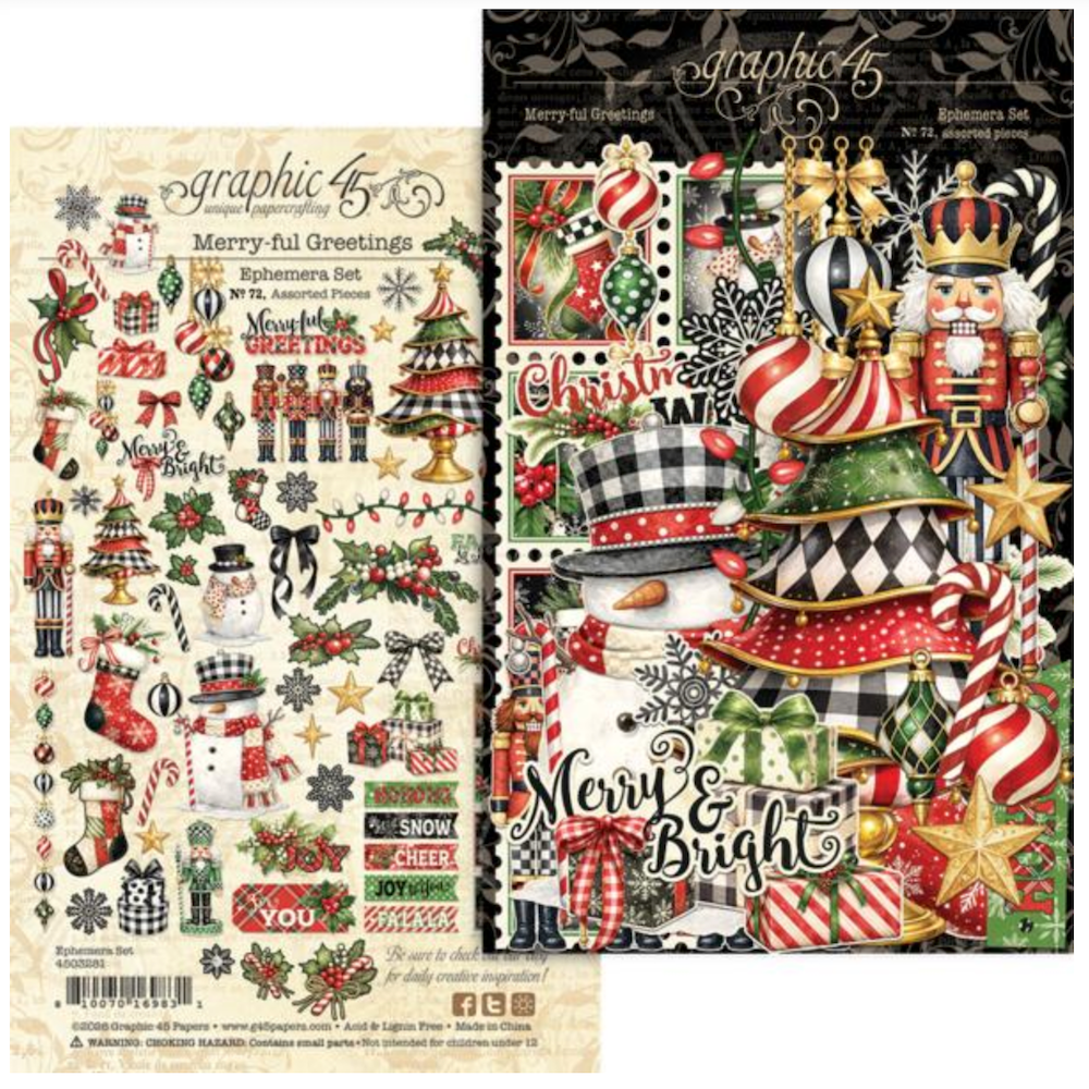 Graphic 45 Merry-ful Greetings Ephemera Set 4503281