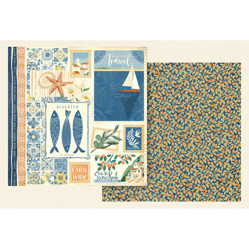 Graphic 45 Scenic Route 8 x 8 Paper Pad 4503194 boat
