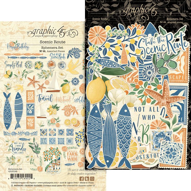 Graphic 45 Scenic Route Ephemera Set 4503198