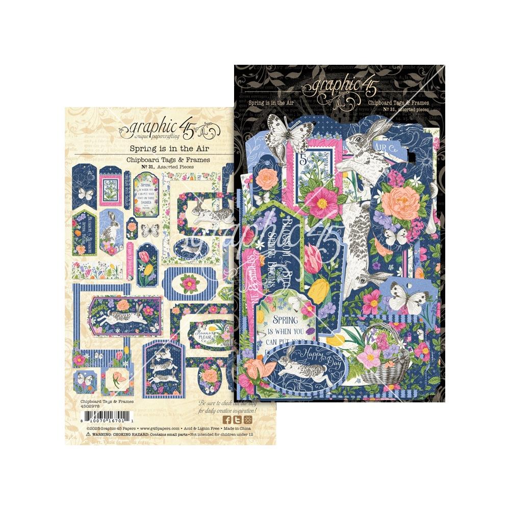 Graphic 45 Spring Is In The Air Tags and Frames Die Cut Assortment 4502978