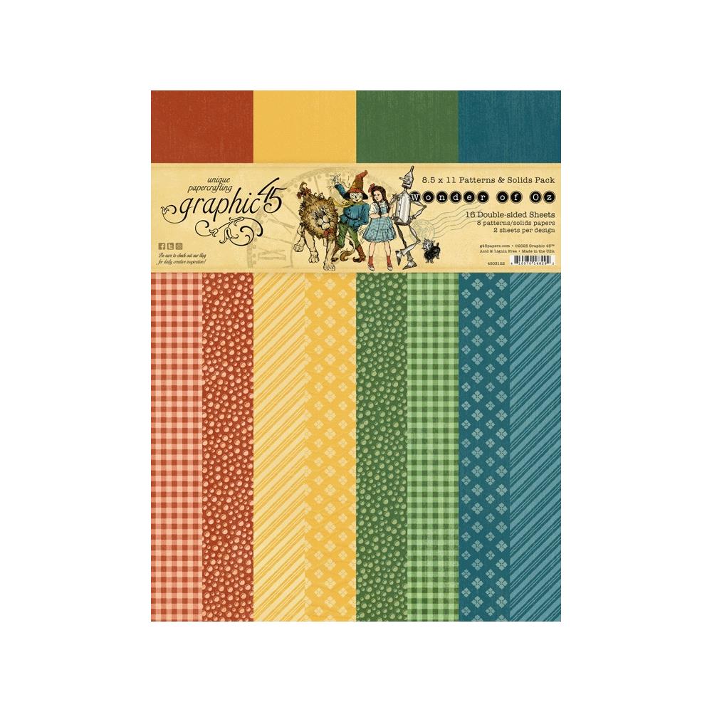 Graphic 45 Wonder Of OZ 8.5 x 11 Patterns and Solids Collection Pack 4503122