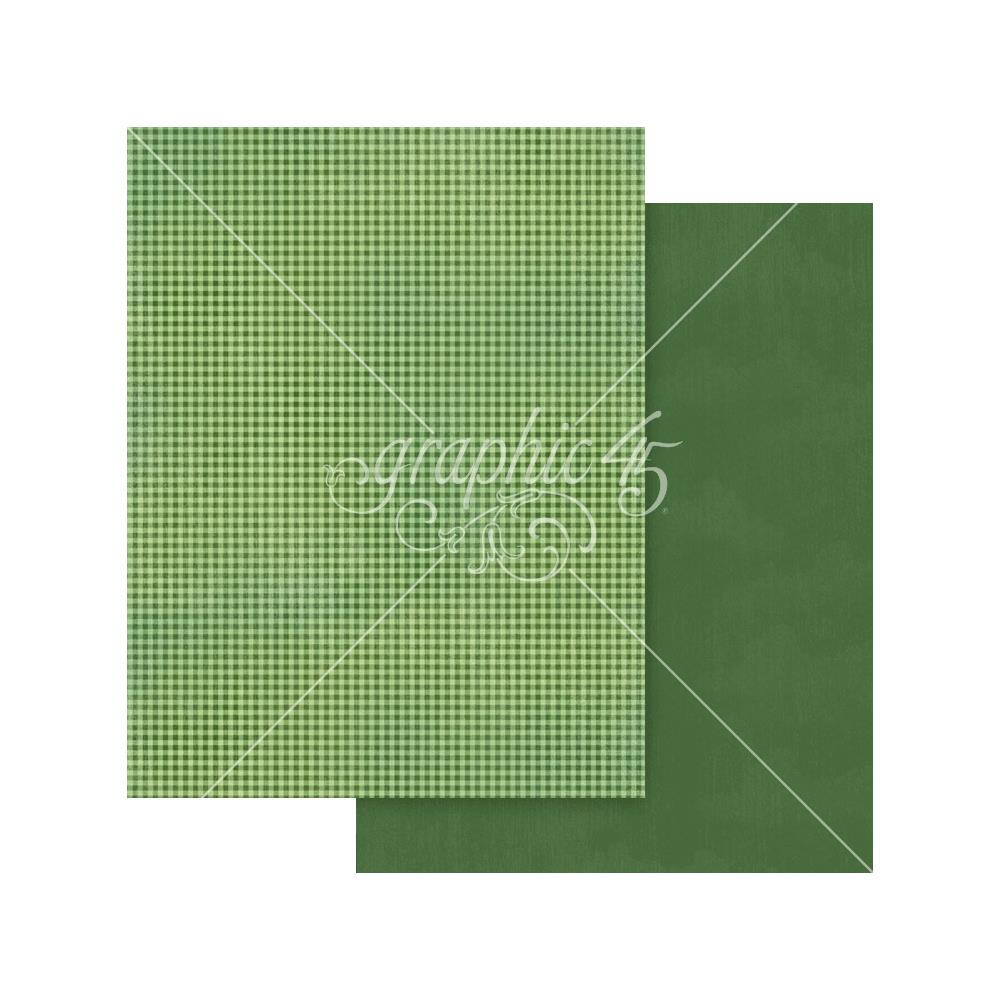 Graphic 45 Wonder Of OZ 8.5 x 11 Patterns and Solids Collection Pack 4503122 green gingham