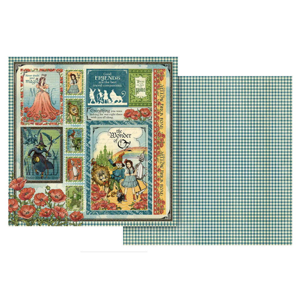 Graphic 45 Wonder Of OZ 8 x 8 Paper Pad 4503120 gingham