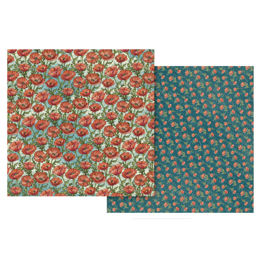 Graphic 45 Wonder Of OZ 8 x 8 Paper Pad 4503120 poppy