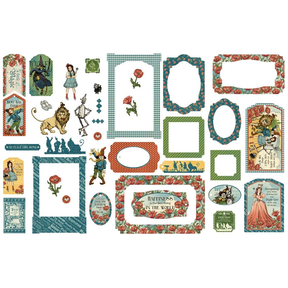 Graphic 45 Wonder Of OZ Tags and Frames Die Cut Assortment 4503125 product