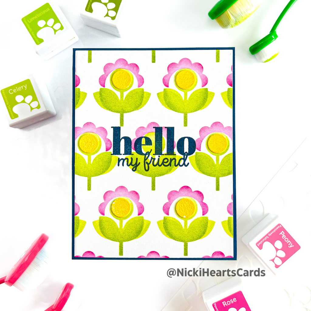 Simon Says Stamp Pawsitively Saturated Ink Cubes Green Meadows ssc602 Out of This World Hello Card | color-code:ALT01