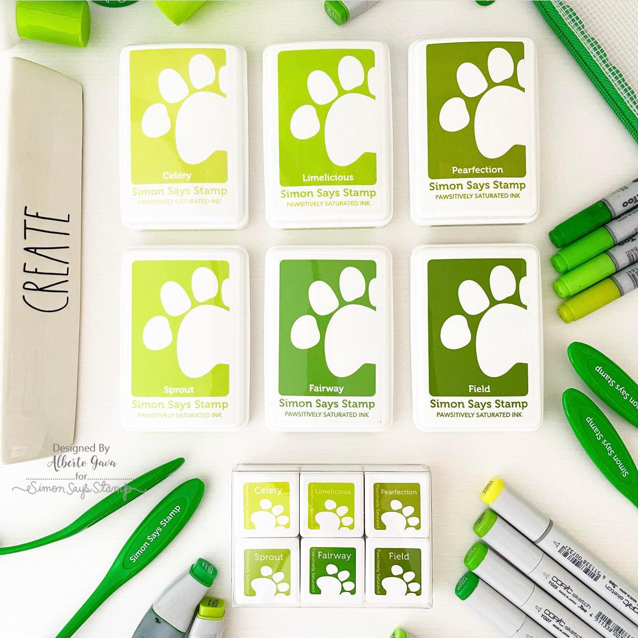 Simon Says Stamp Pawsitively Saturated Ink Cubes Green Meadows ssc602 Out of This World