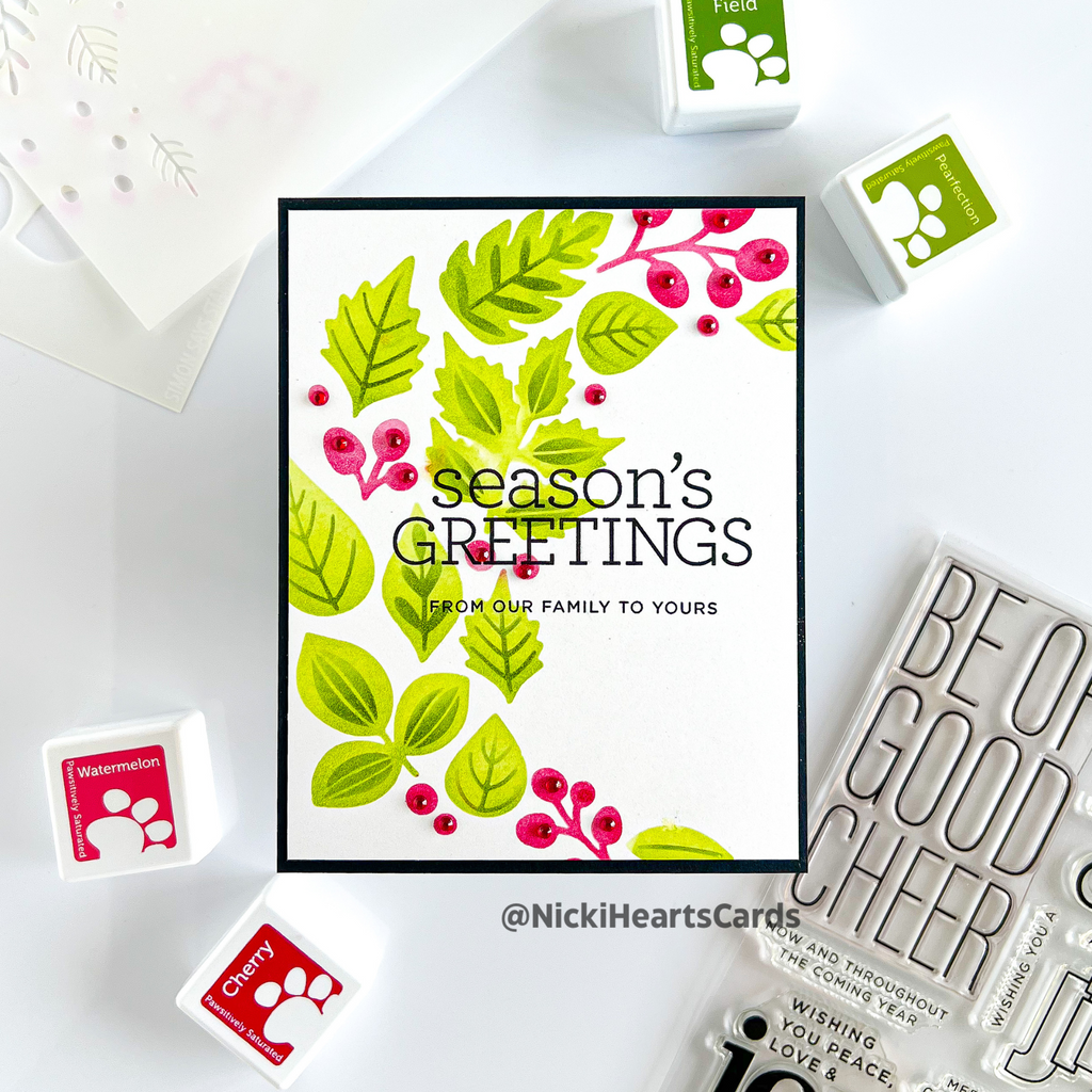 Simon Says Stamp Pawsitively Saturated Ink Cubes Green Trees ssc609 Season Of Wonder Christmas Card | color-code:ALT01