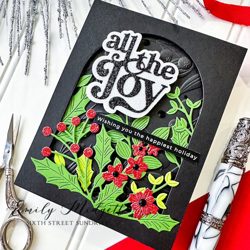 Simon Says Stamp Greenery Swag Wafer Dies s893 All The Joy Christmas Card | color-code:ALT03