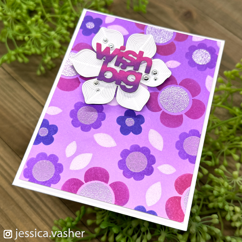 Simon Says Stamp Stencils Groovy Blooms 1027st Be Bold Wish Big Card