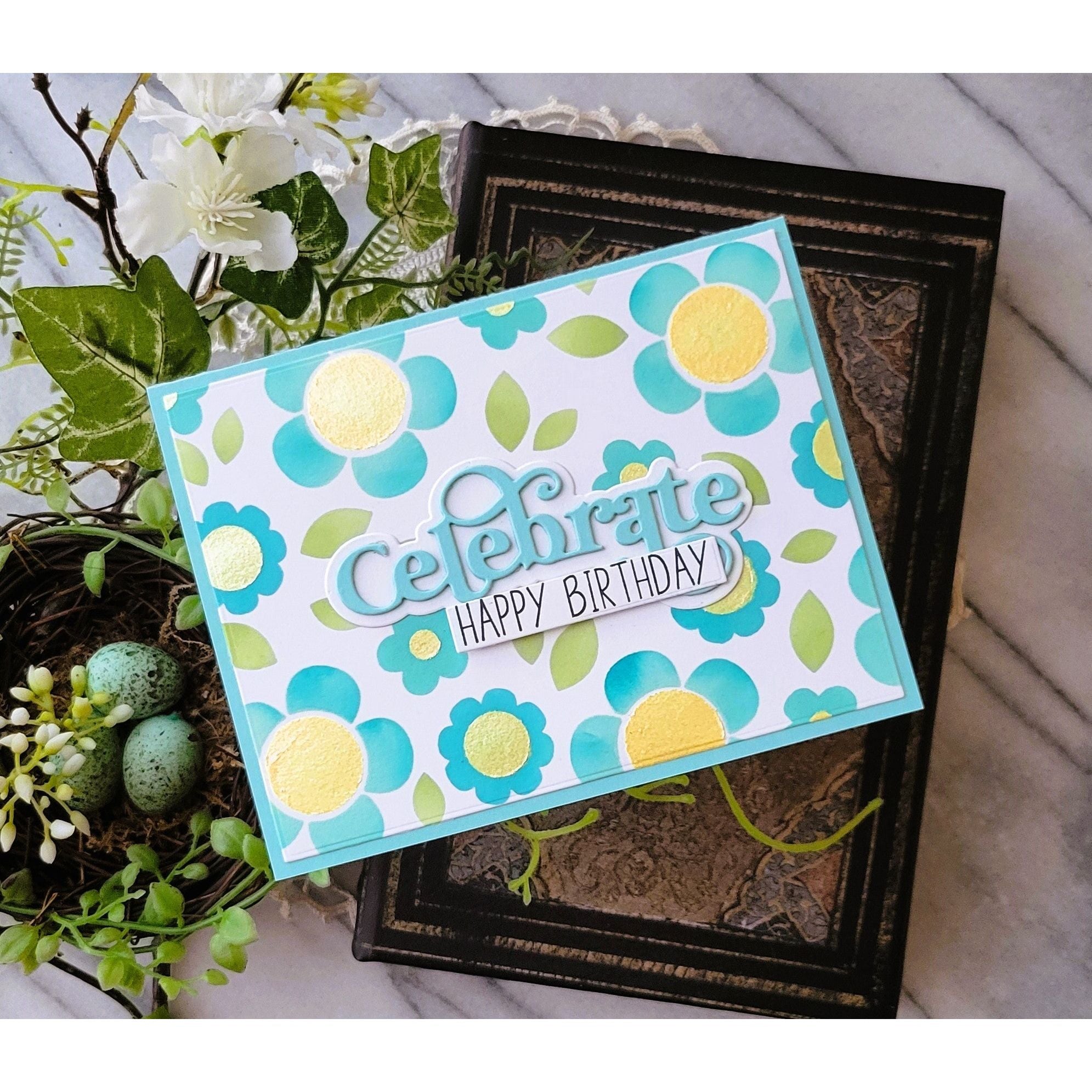 Simon Says Stamp Stencils Groovy Blooms 1027st Be Bold Birthday Card | color-code:ALT03