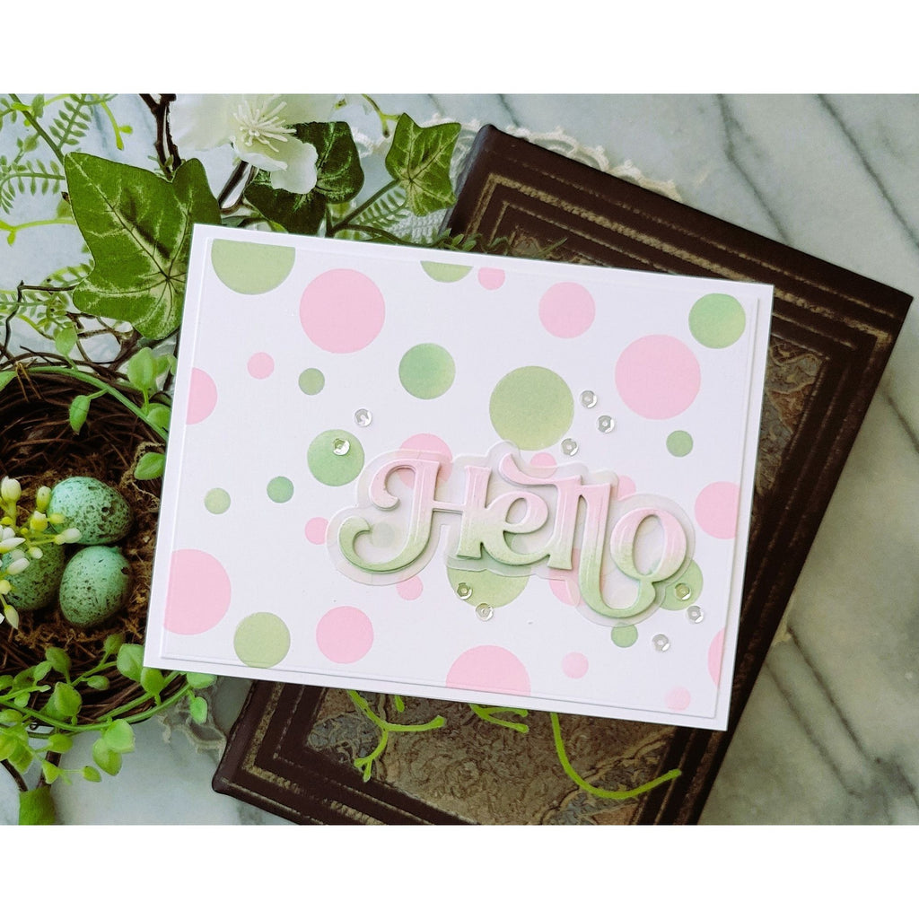 Simon Says Stamp Stencils Groovy Blooms 1027st Be Bold Hello Card | color-code:ALT02