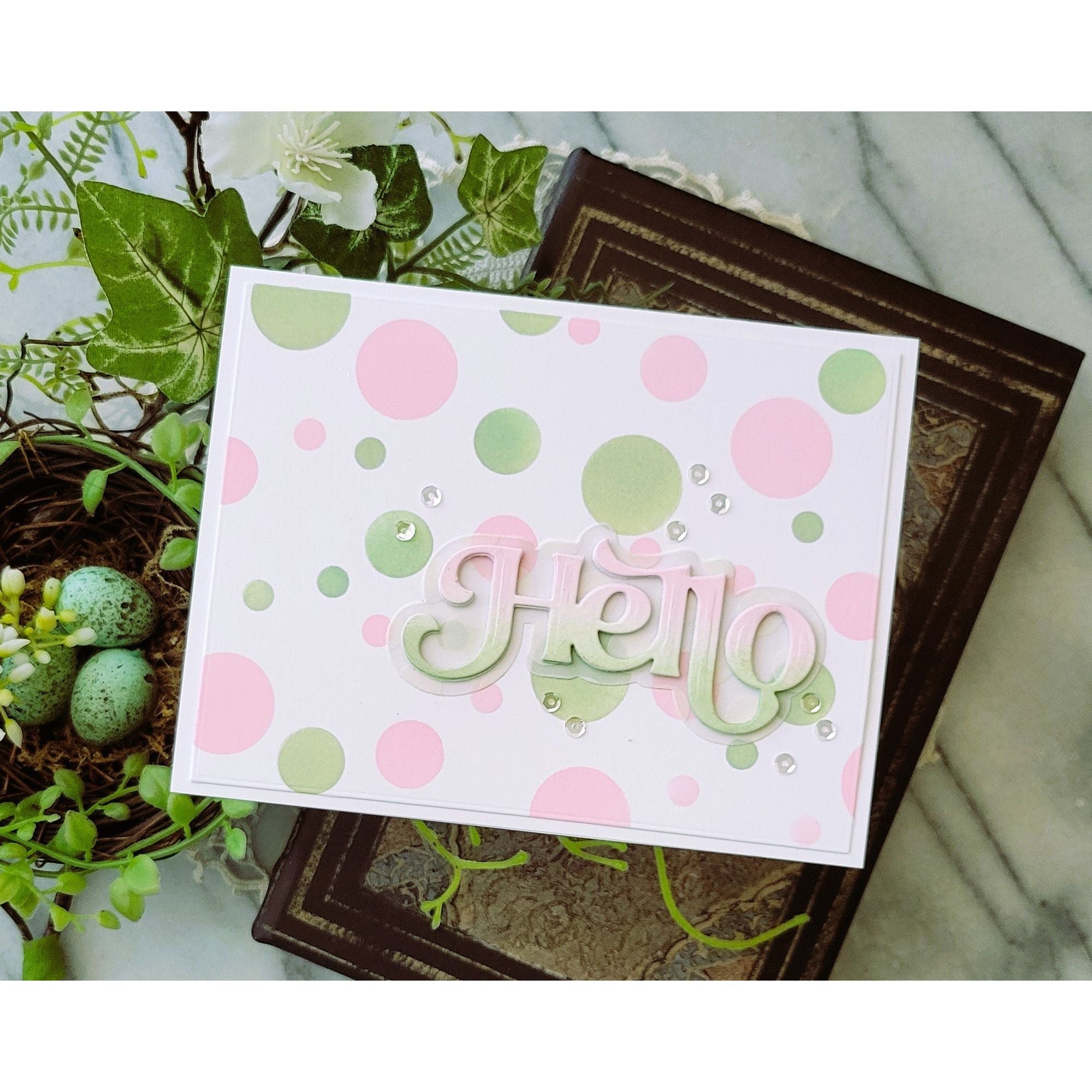 Simon Says Stamp Stencils Groovy Blooms 1027st Be Bold Hello Card | color-code:ALT02