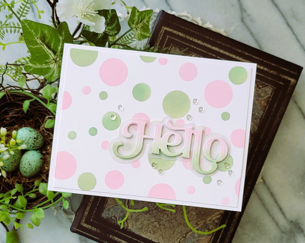 Simon Says Stamp Stencils Groovy Blooms 1027st Be Bold Hello Card | color-code:ALT02