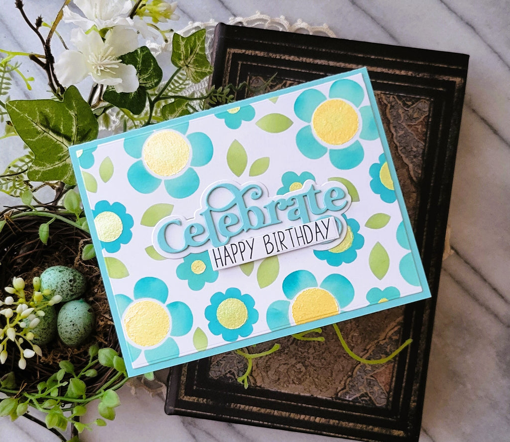 Simon Says Stamp Stencils Groovy Blooms 1027st Be Bold Birthday Card | color-code:ALT03