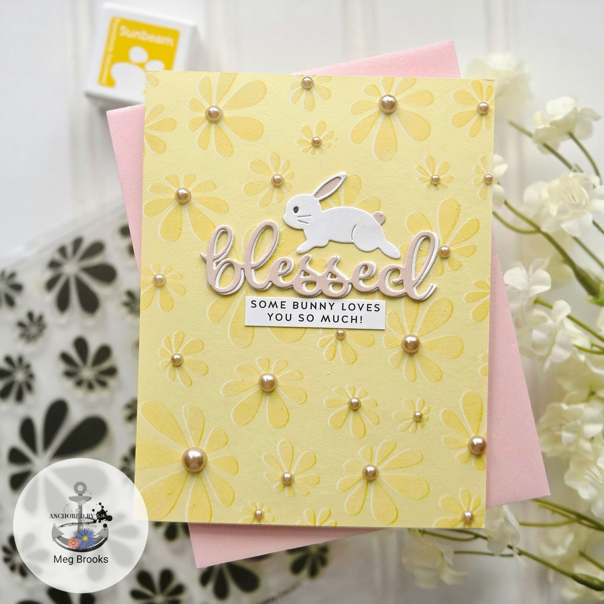 Simon Says Clear Stamp Groovy Daisies 1300ss Beautiful Moments Easter Card
