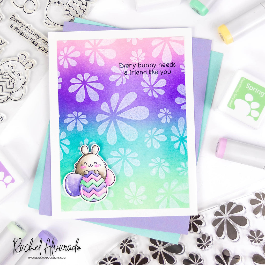Simon Says Clear Stamp Groovy Daisies 1300ss Beautiful Moments Easter Card | color-code:ALT05