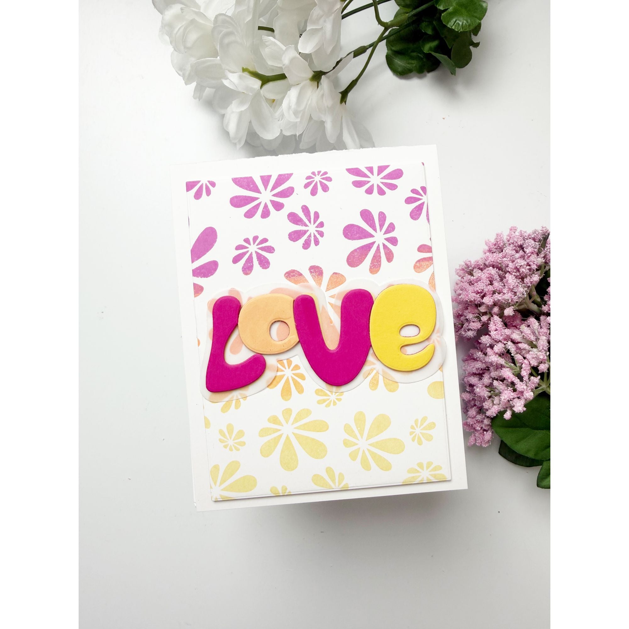 Simon Says Clear Stamp Groovy Daisies 1300ss Beautiful Moments Love Card