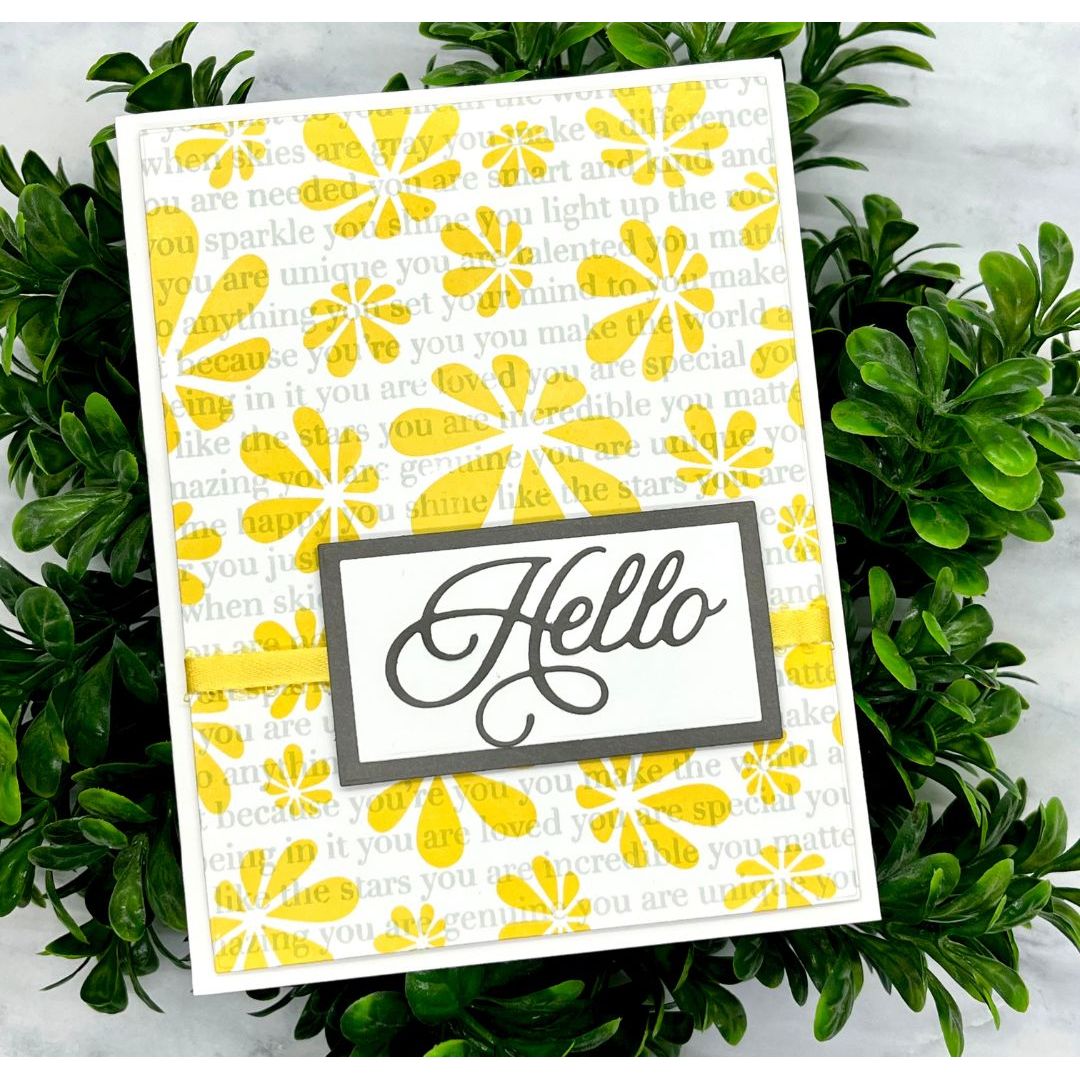 Simon Says Clear Stamp Groovy Daisies 1300ss Beautiful Moments Hello Card