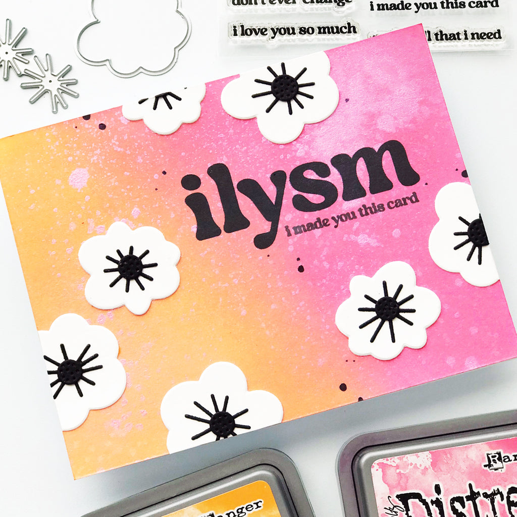 Simon Says Stamp Groovy Flowers Wafer Dies s1021 Happy Camper ILYSM Card | color-code:ALT07
