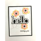 Simon Says Stamp Groovy Flowers Wafer Dies s1021 Happy Camper Hello Card