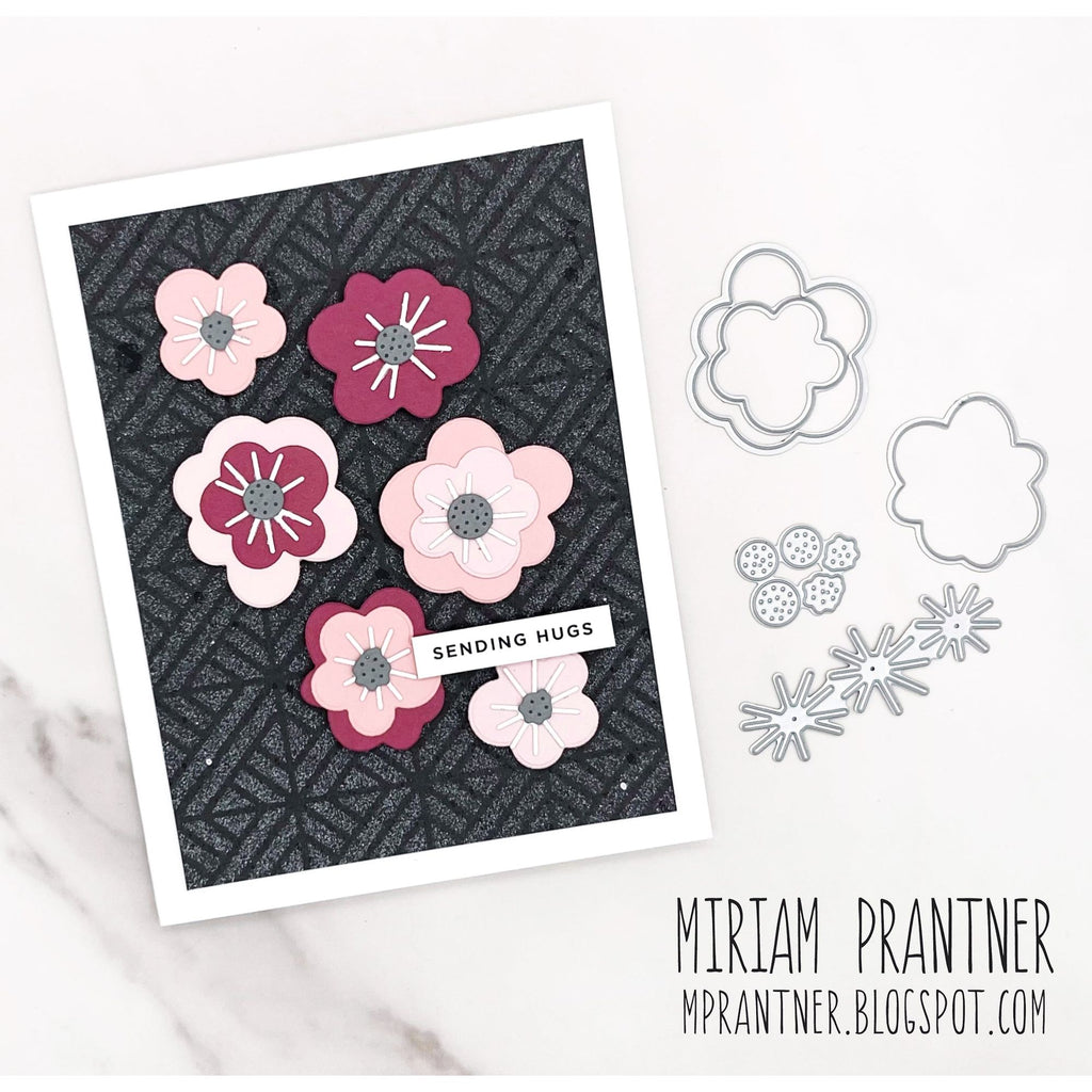Simon Says Stamp Groovy Flowers Wafer Dies s1021 Happy Camper Hugs Card | color-code:ALT13