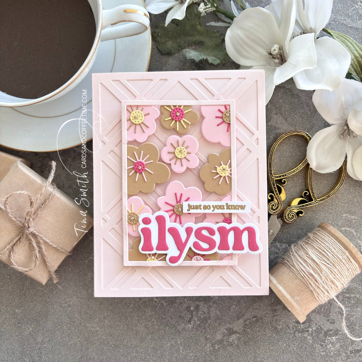 Simon Says Stamp Groovy Flowers Wafer Dies s1021 Happy Camper ILYSM Card | color-code:ALT10