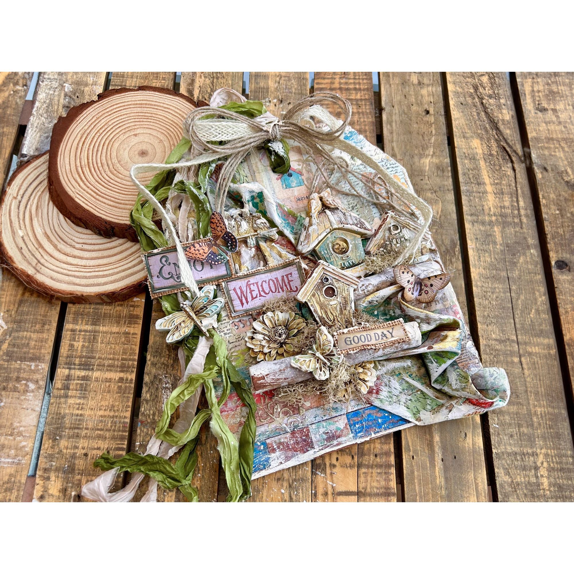 Stamperia Garden 12x12 Fabric Sheets sbplt27 tag