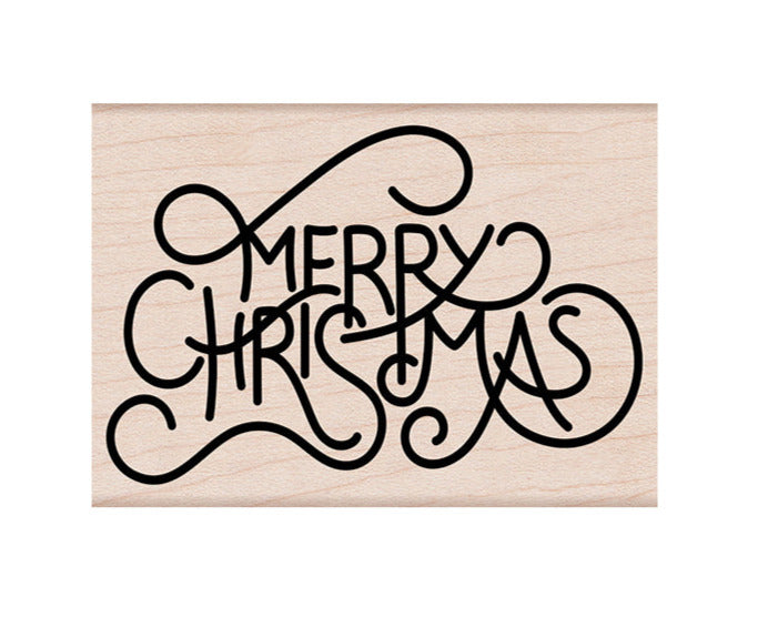 Hero Arts Mounted Rubber Stamp Flowy Merry Christmas h6492