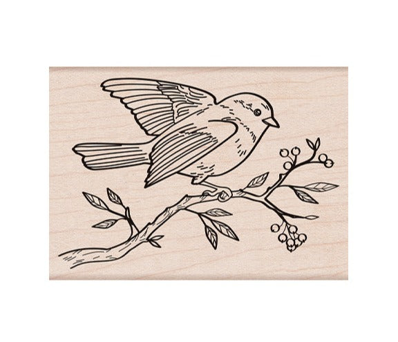 Hero Arts Mounted Rubber Stamp Bird on a Branch h6499