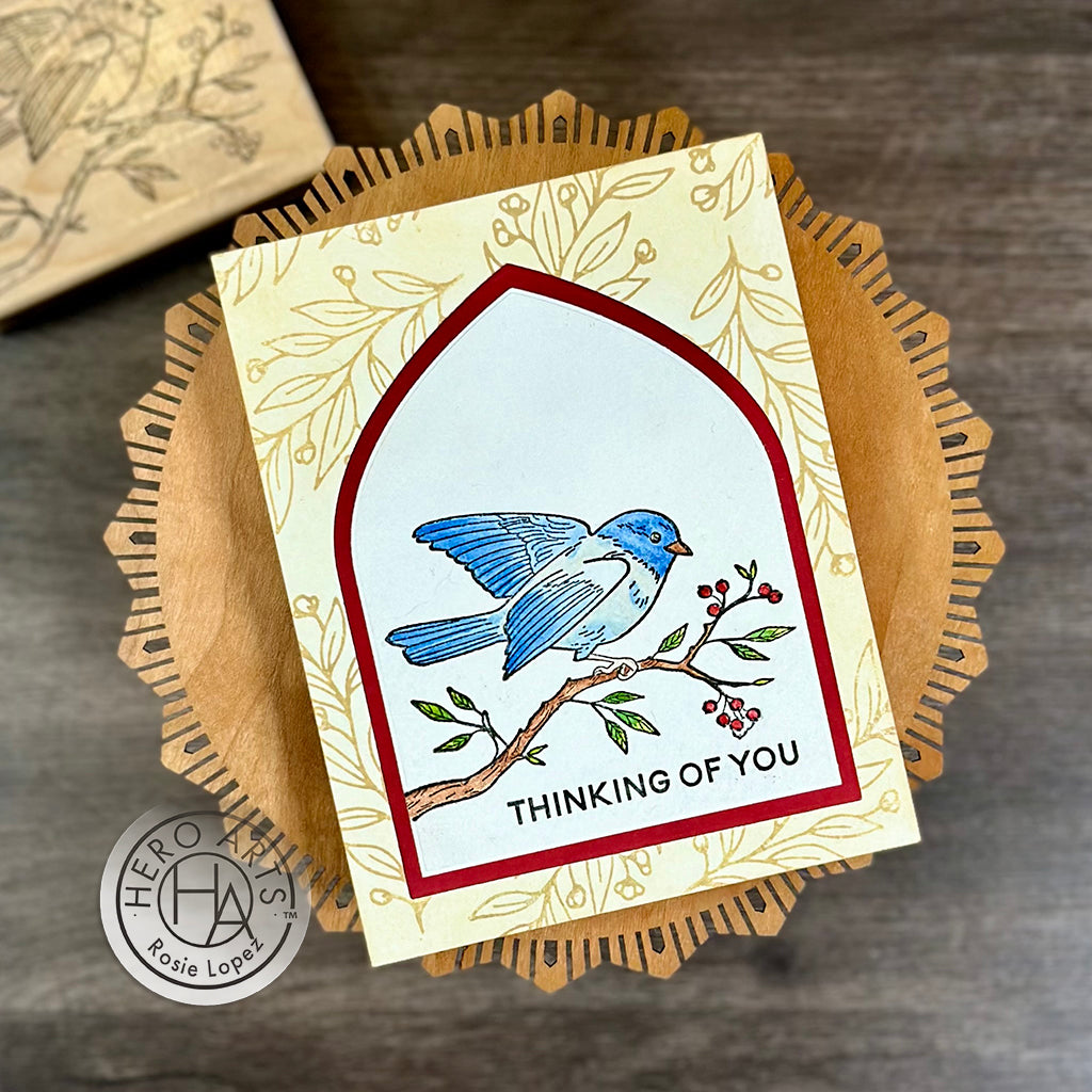 Hero Arts Mounted Rubber Stamp Bird on a Branch h6499 thinking of you