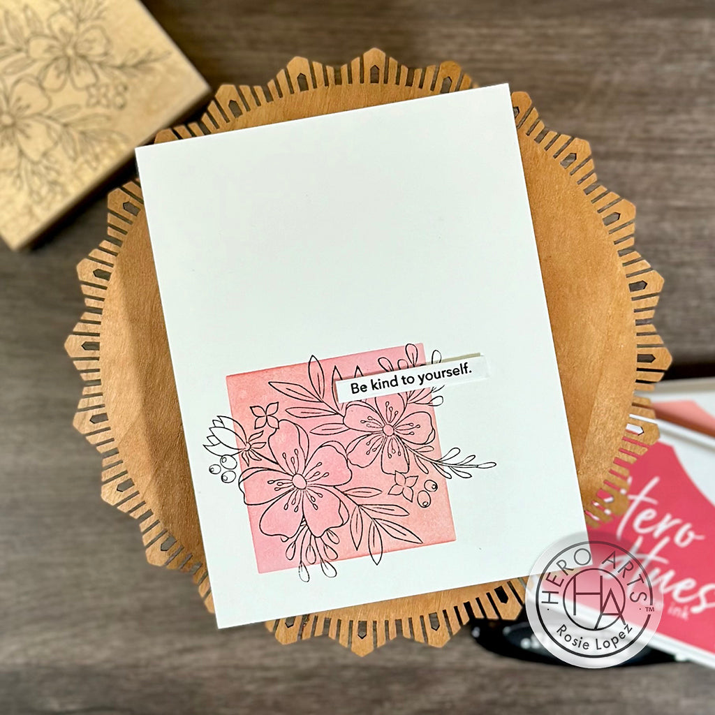 Hero Arts Mounted Rubber Stamp Floral Blooms h6501 be kind