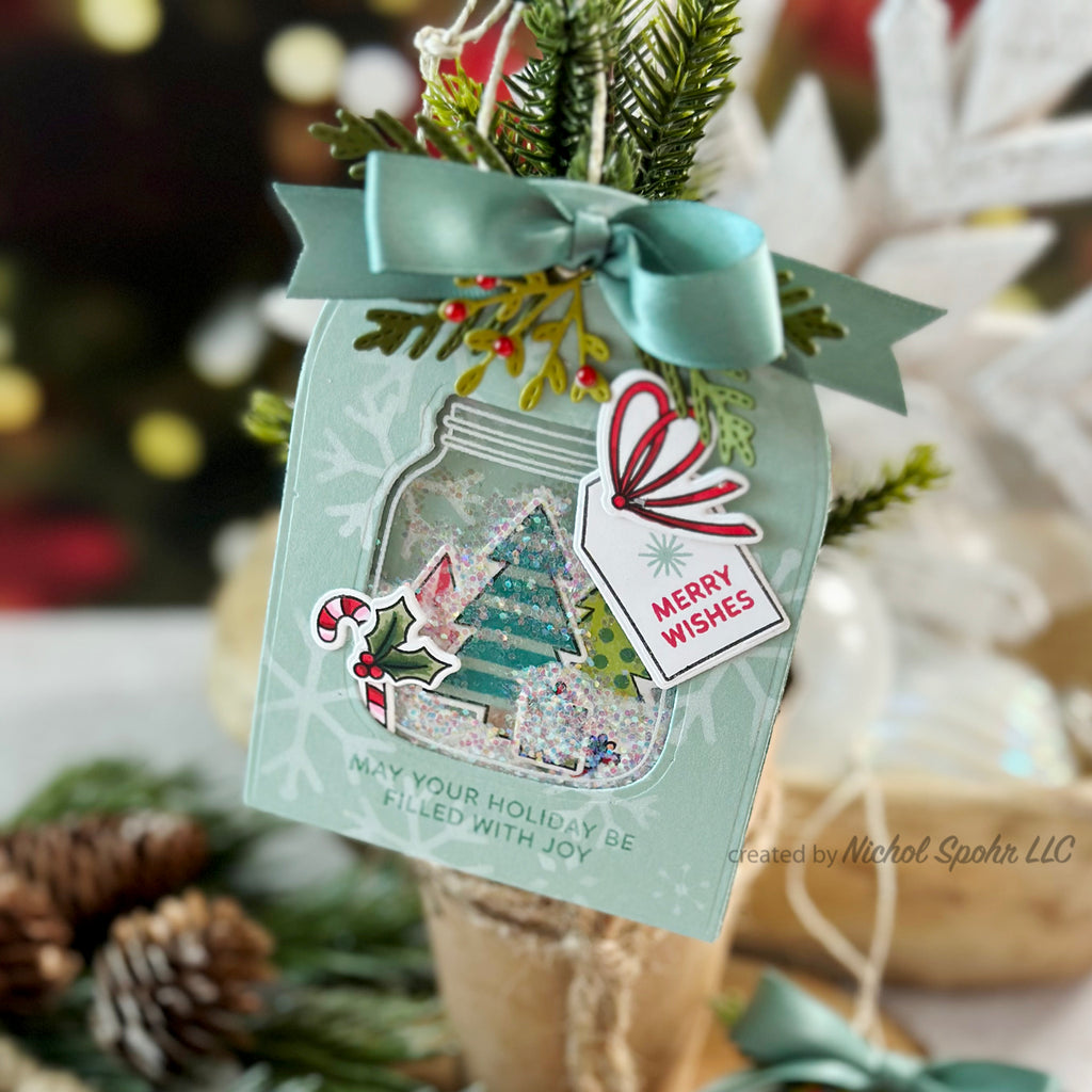 Pretty Pink Posh Holiday Trees Coordinating Dies shaker tag | color-code:ALT01