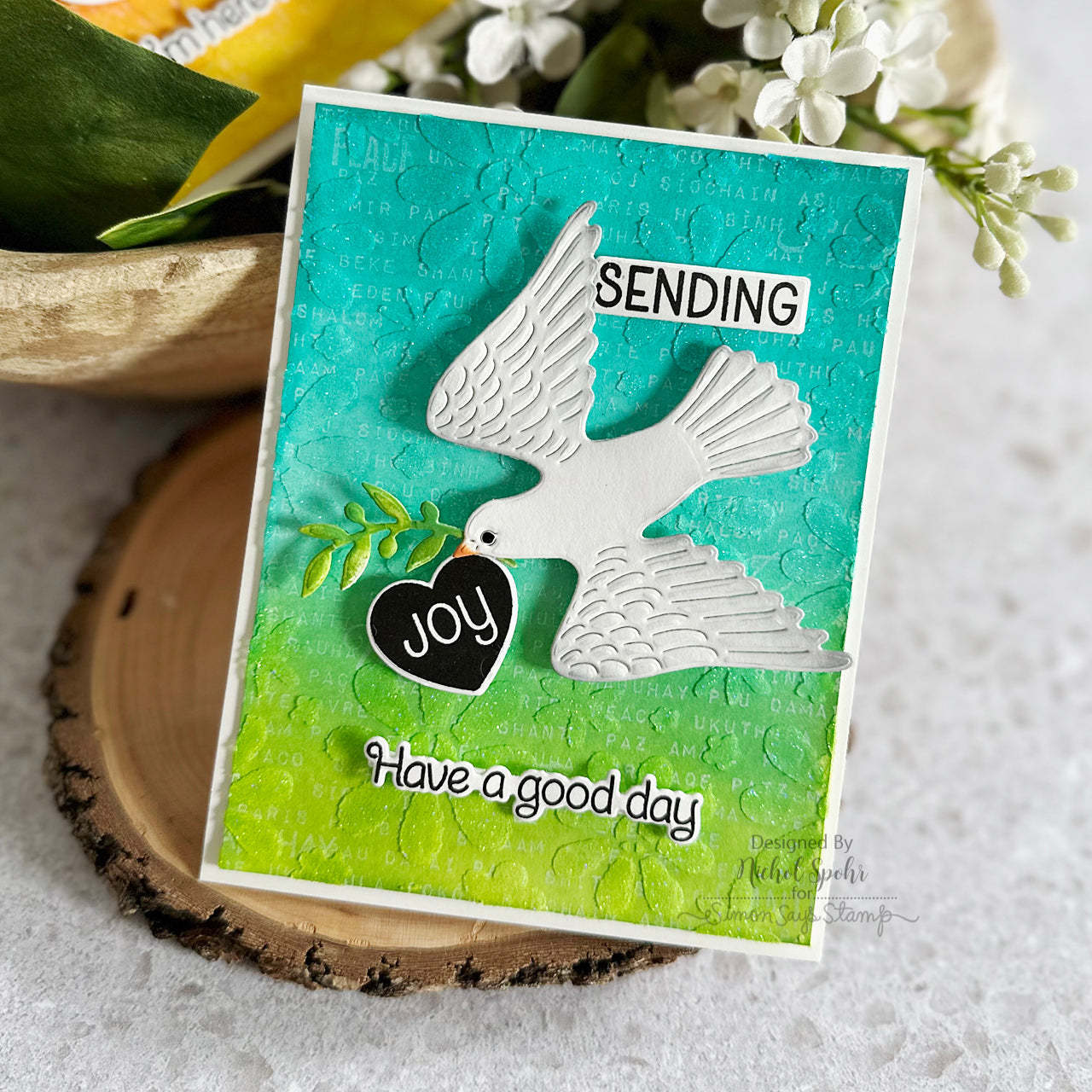 Hero Arts Fancy Cuts Dies Dove and Olive Branch df192 sending joy | color-code:ALT01
