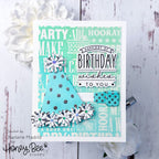 Honey Bee Party Hat Bundle Teal Birthday Card