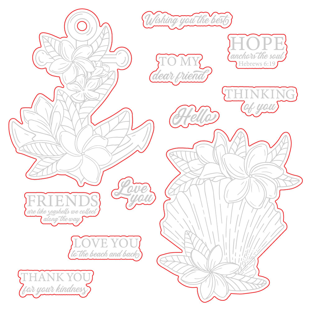 Honey Bee Anchor Of Hope Stamp And Die Bundle stamp outlines with dies